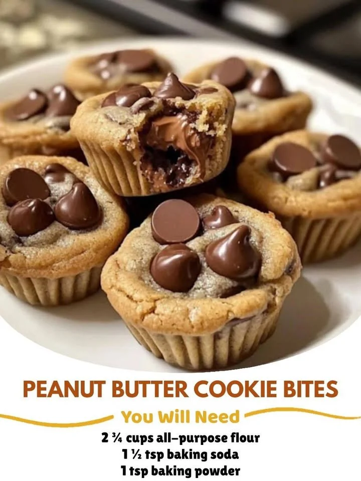 Delicious Peanut Butter Cookie Bites on a plate
