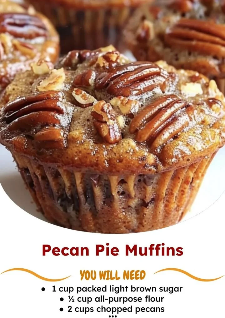Delicious pecan pie muffins with a golden crust and nutty filling