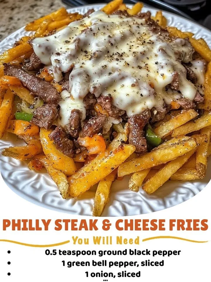 Mouthwatering Philly Steak Cheese Fries topped with melted cheese and steak