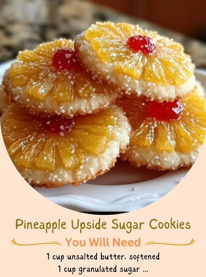 Pineapple Upside Down Cookies featuring a caramelized pineapple topping.