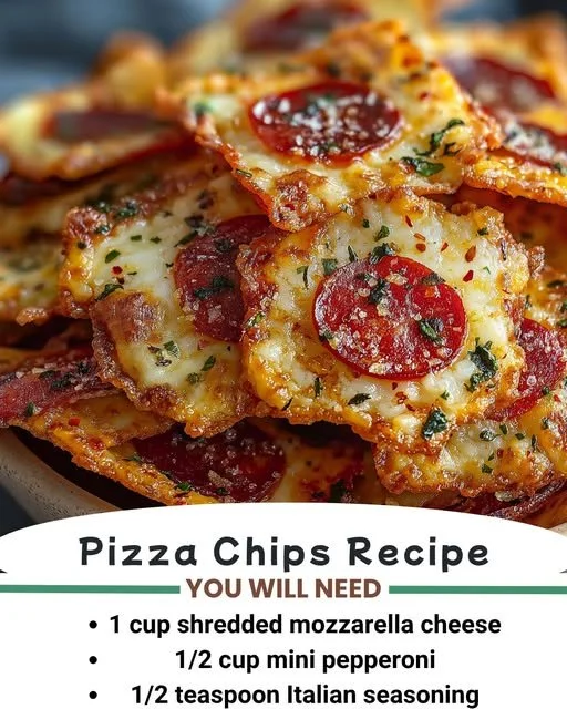 Crispy Pizza Chips snack in a colorful bowl