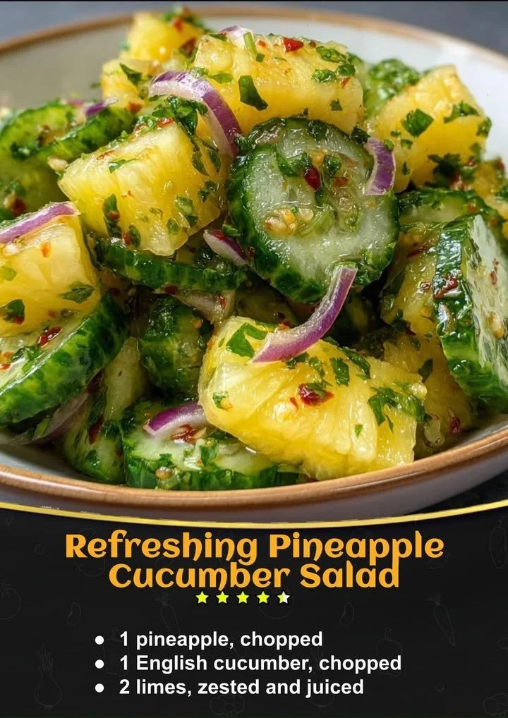 Refreshing Pineapple Cucumber Salad with vibrant colors and fresh ingredients.