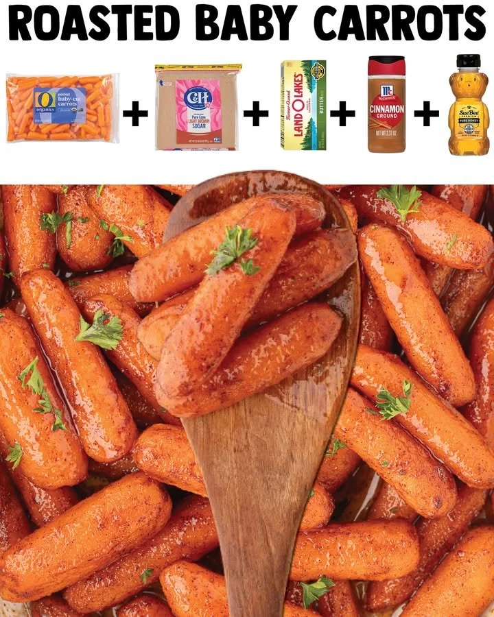Delicious roasted baby carrots served as a colorful side dish