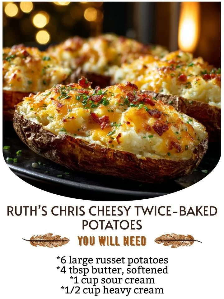 Cheesy twice-baked potatoes from Ruth's Chris restaurant.