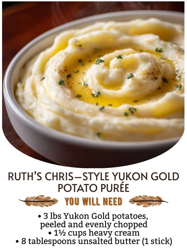 Creamy Yukon Gold potato purée served in a gourmet dish
