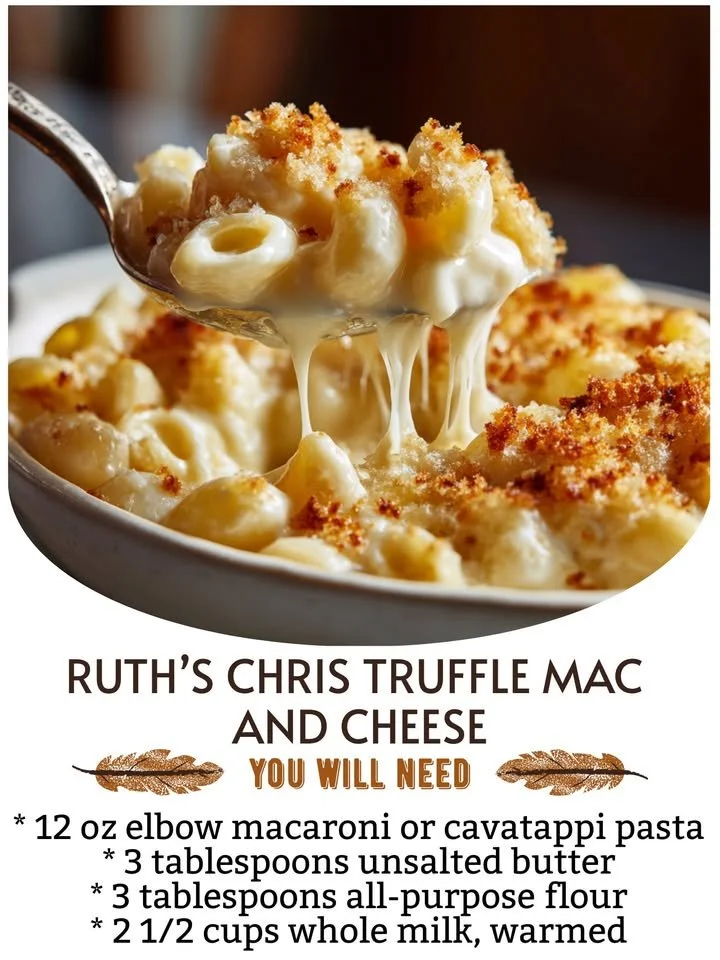 Ruth's Chris Truffle Mac and Cheese - creamy, cheesy pasta with truffles