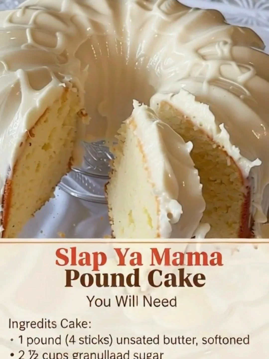 Delicious Slap Your Mama Pound Cake, a moist and flavorful dessert treat.