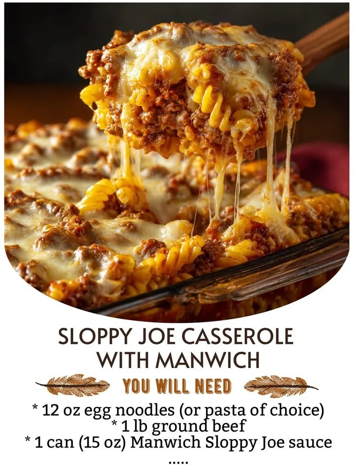 Delicious Sloppy Joe Casserole served in a dish, garnished and ready to eat