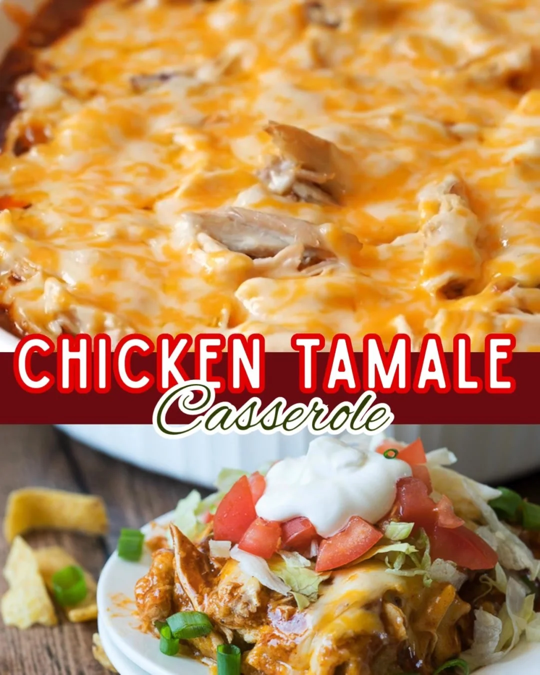 Delicious homemade tamale casserole topped with cheese and cilantro.