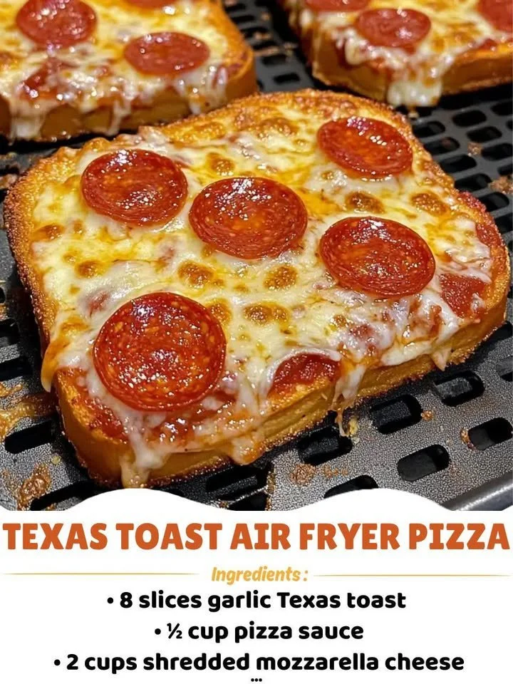 Delicious Texas Toast Air Fryer Pizza topped with cheese and pepperoni