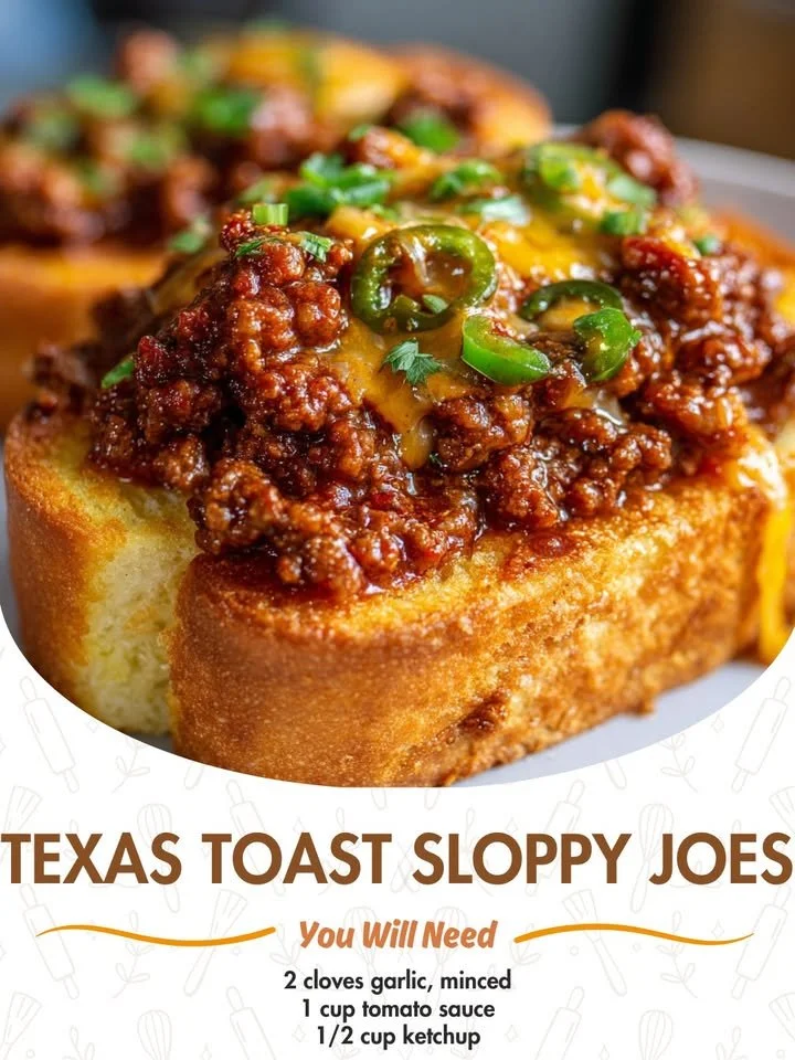 Delicious Texas Toast Sloppy Joes served on a plate with toppings