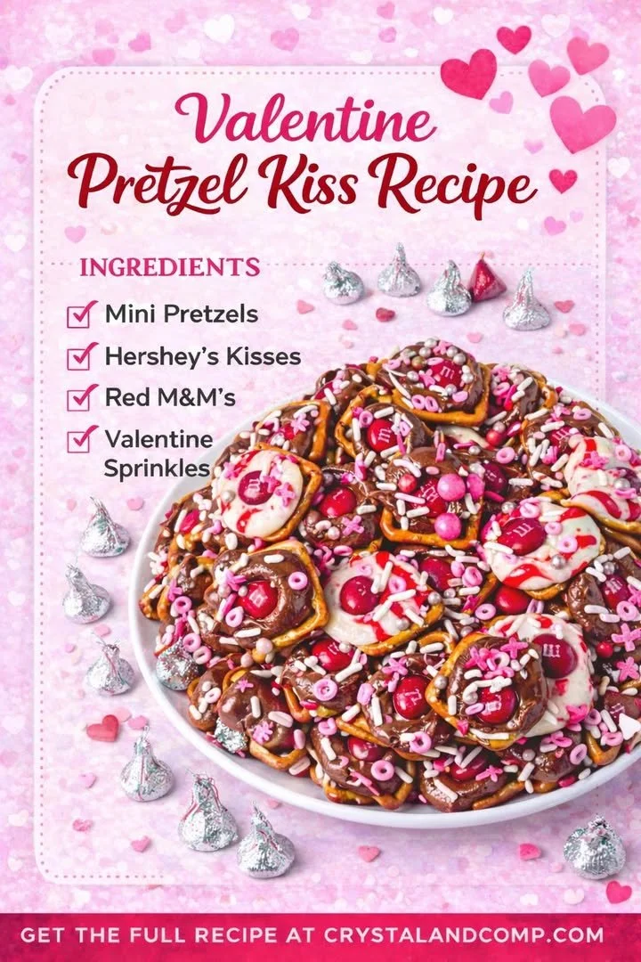 Valentine Pretzel Bites decorated with heart shapes and served on a platter