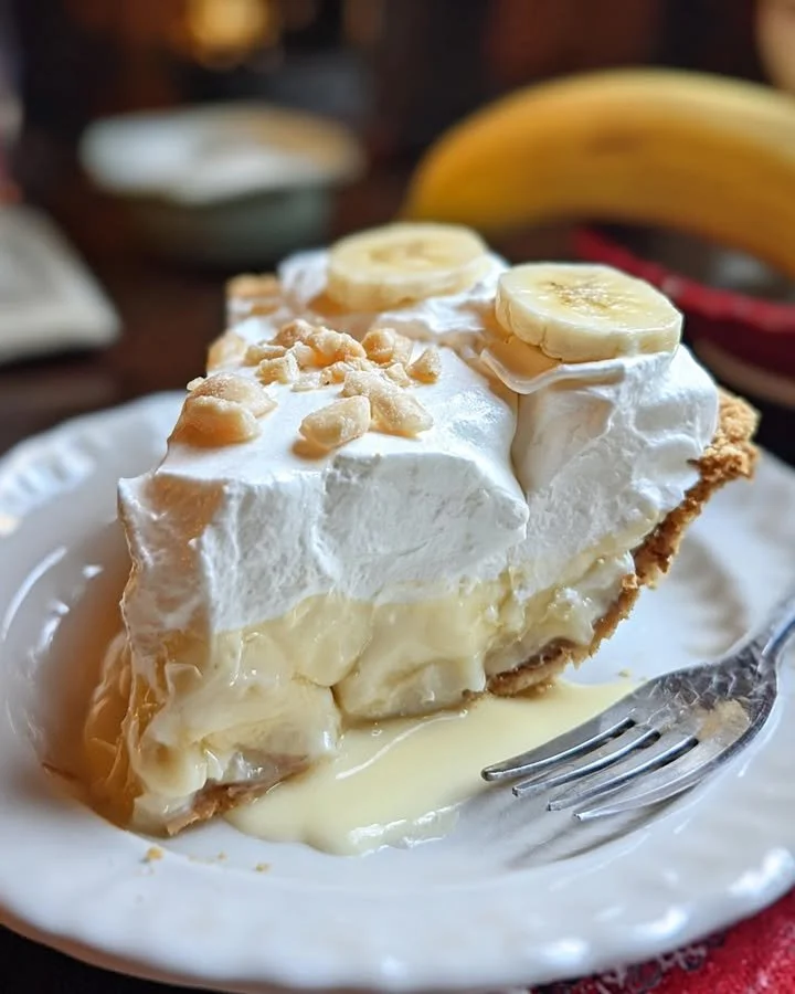 Delicious homemade Banana Cream Pie with creamy filling and ripe bananas