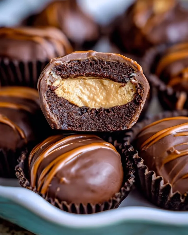Delicious homemade Buckeye Bites with chocolate and peanut butter