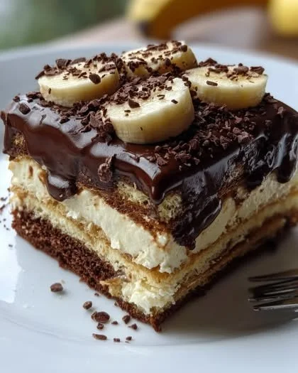 Choco-Banana Dream Layers dessert with chocolate and banana flavors