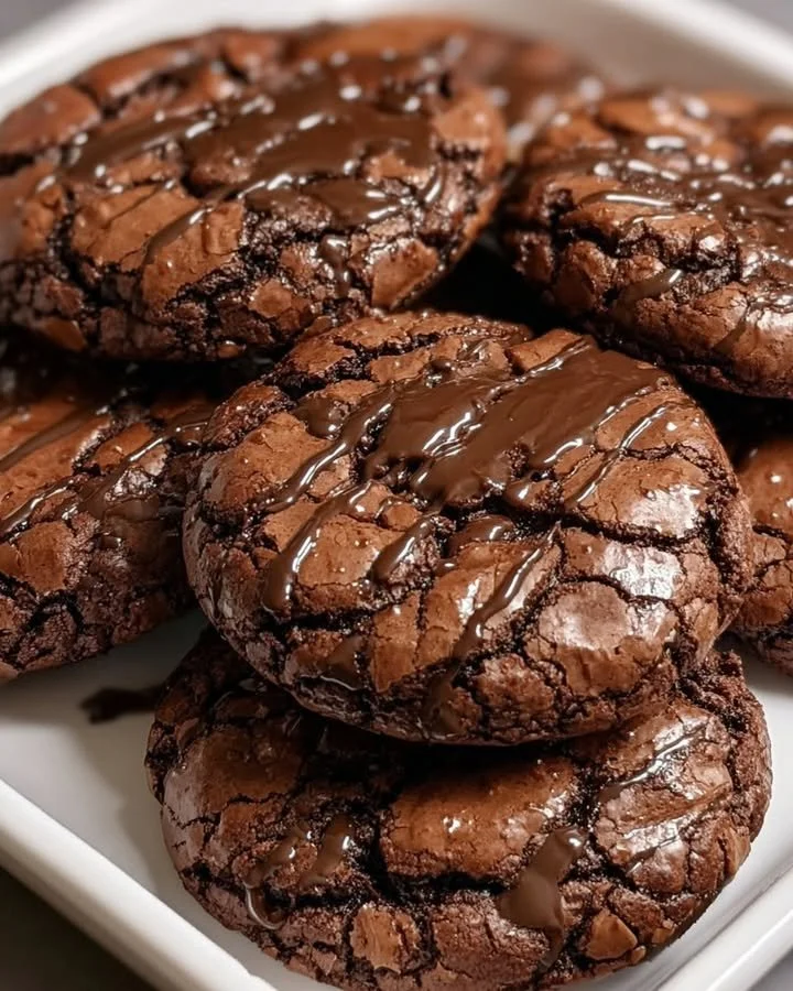 Homemade brownie mix cookies on a cooling rack, ready to enjoy.