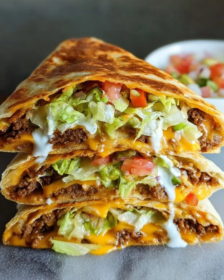 Homemade Crunchwrap Supreme inspired by Taco Bell recipe