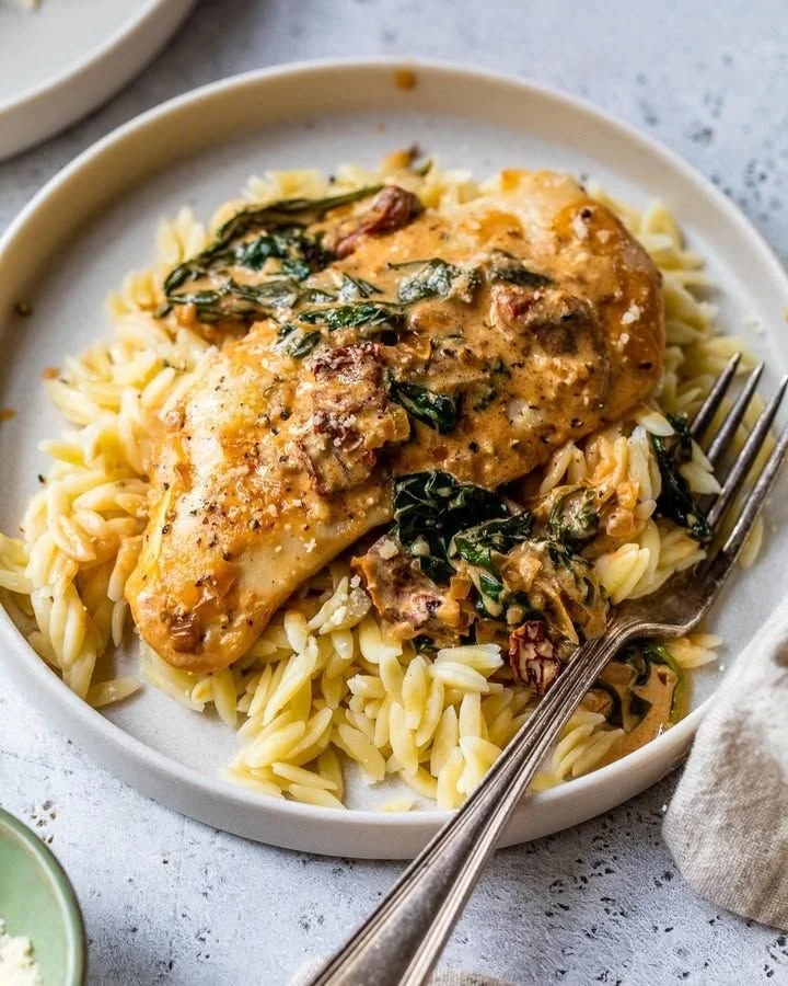 Delicious Marry Me Chicken served with a creamy sauce and herbs